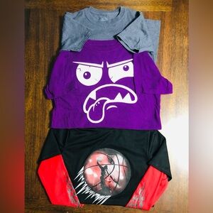 3Pcs Boy’s shirt short/ long sleeves Place Fruit of the loom Dri Star. 7/8